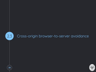 Cross-origin browser-to-server avoidance2.3
28
 