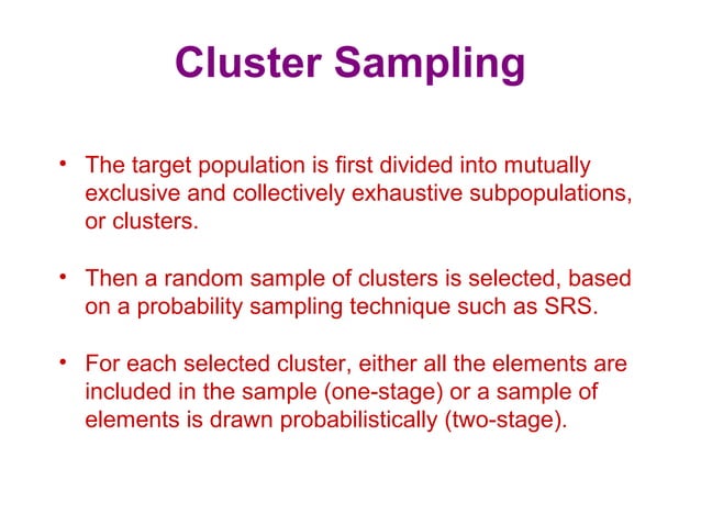 The sampling design process