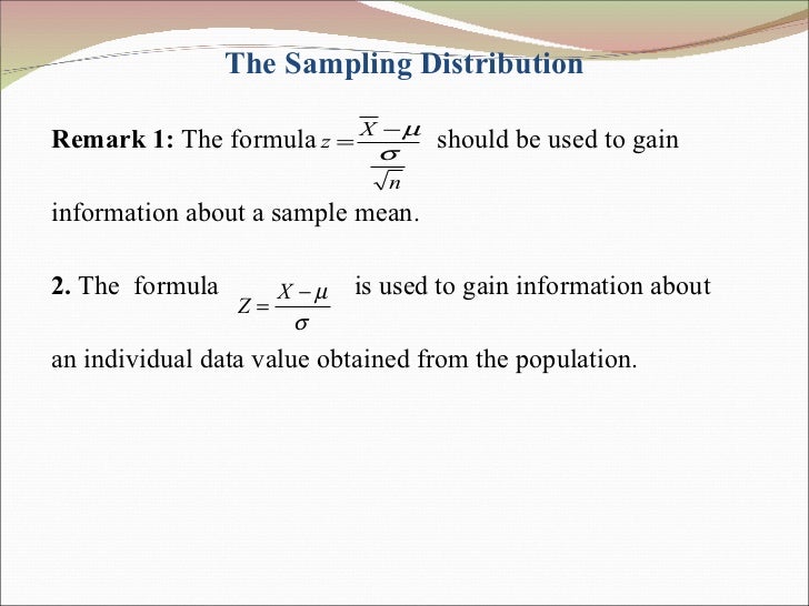 The sampling distribution