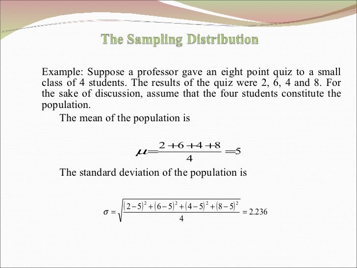 The sampling distribution