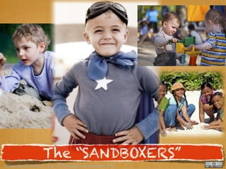 The “SANDBOXERS”
Wikipedia Commons: ile:LYS27playground sandbox.JPG
 