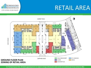 GROUND FLOOR PLAN
ZONING OF RETAIL AREA
For Training Purposes Only. All details appearing herein are subject to change without prior notice and do not constitute part of any contract or offer.
RETAIL AREA
 