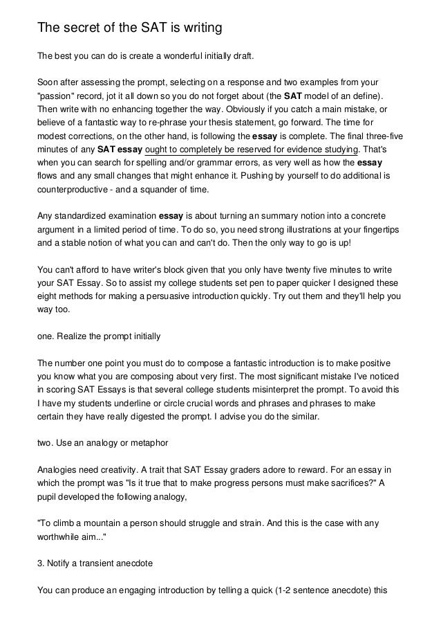 Sat essay help