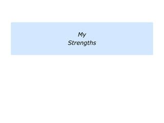 My
Strengths
 