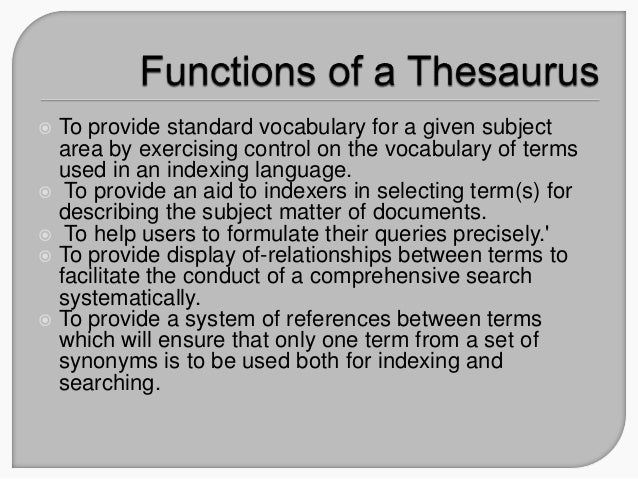 Explained Thesaurus