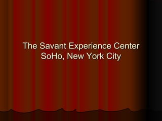 The Savant Experience CenterThe Savant Experience Center
SoHo, New York CitySoHo, New York City
 