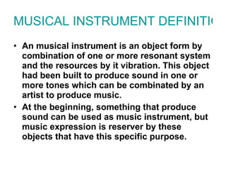 Musical Instruments Definition The saxophone wonderful world | PPT