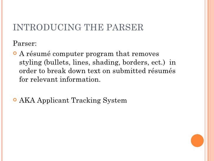 Example resume scannable