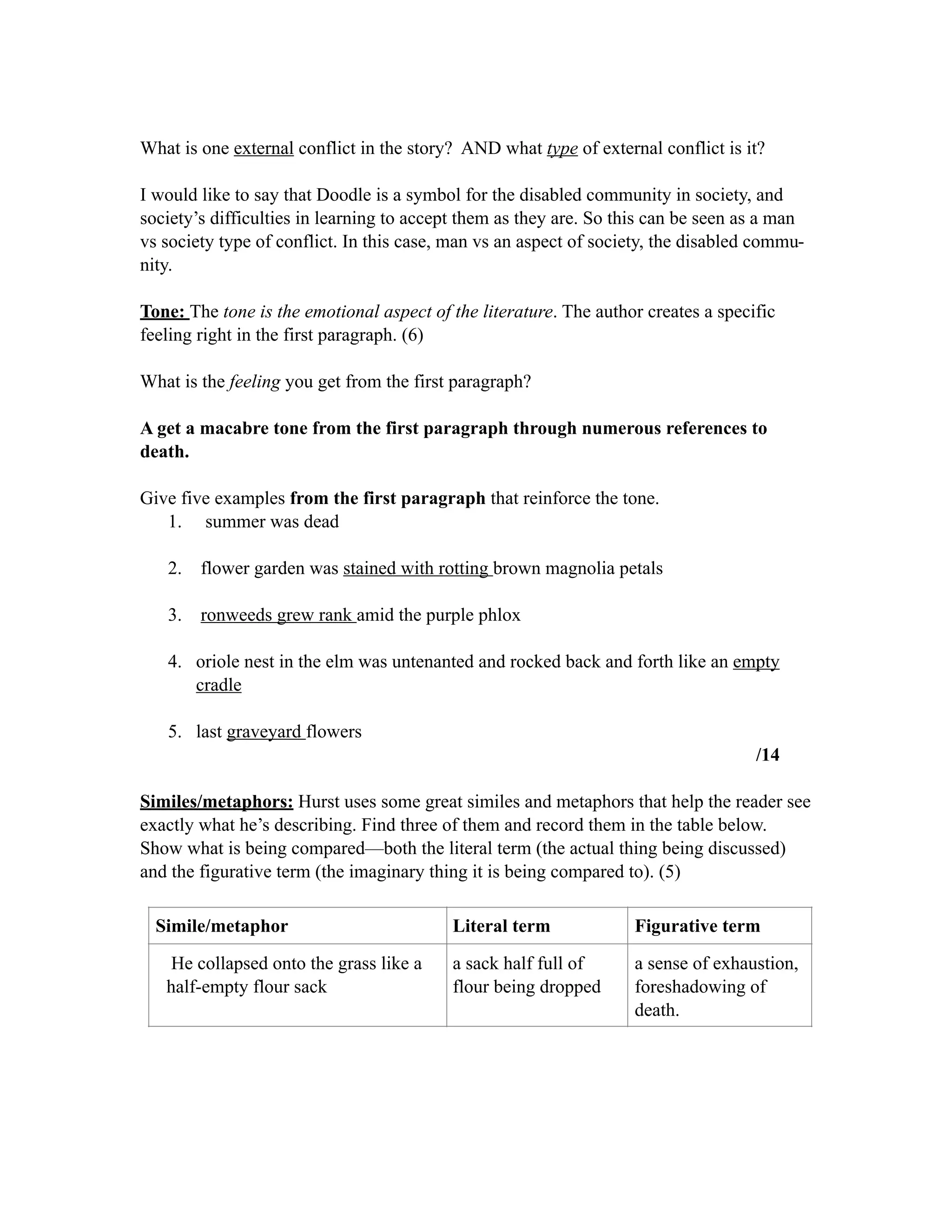Brian Ghilliotti: The Scarlet ibis test packet | PDF