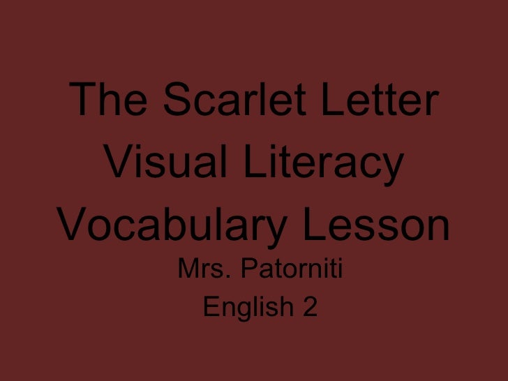 Scarlet Letter Vocab Scarlet Letter Vocab