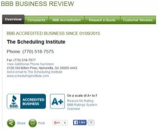 The scheduling institute reviews