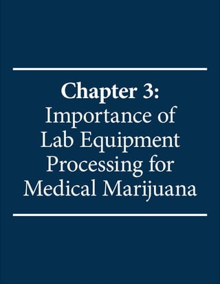 12geniescientific.com
Chapter 3:
Importance of
Lab Equipment
Processing for
Medical Marijuana
 