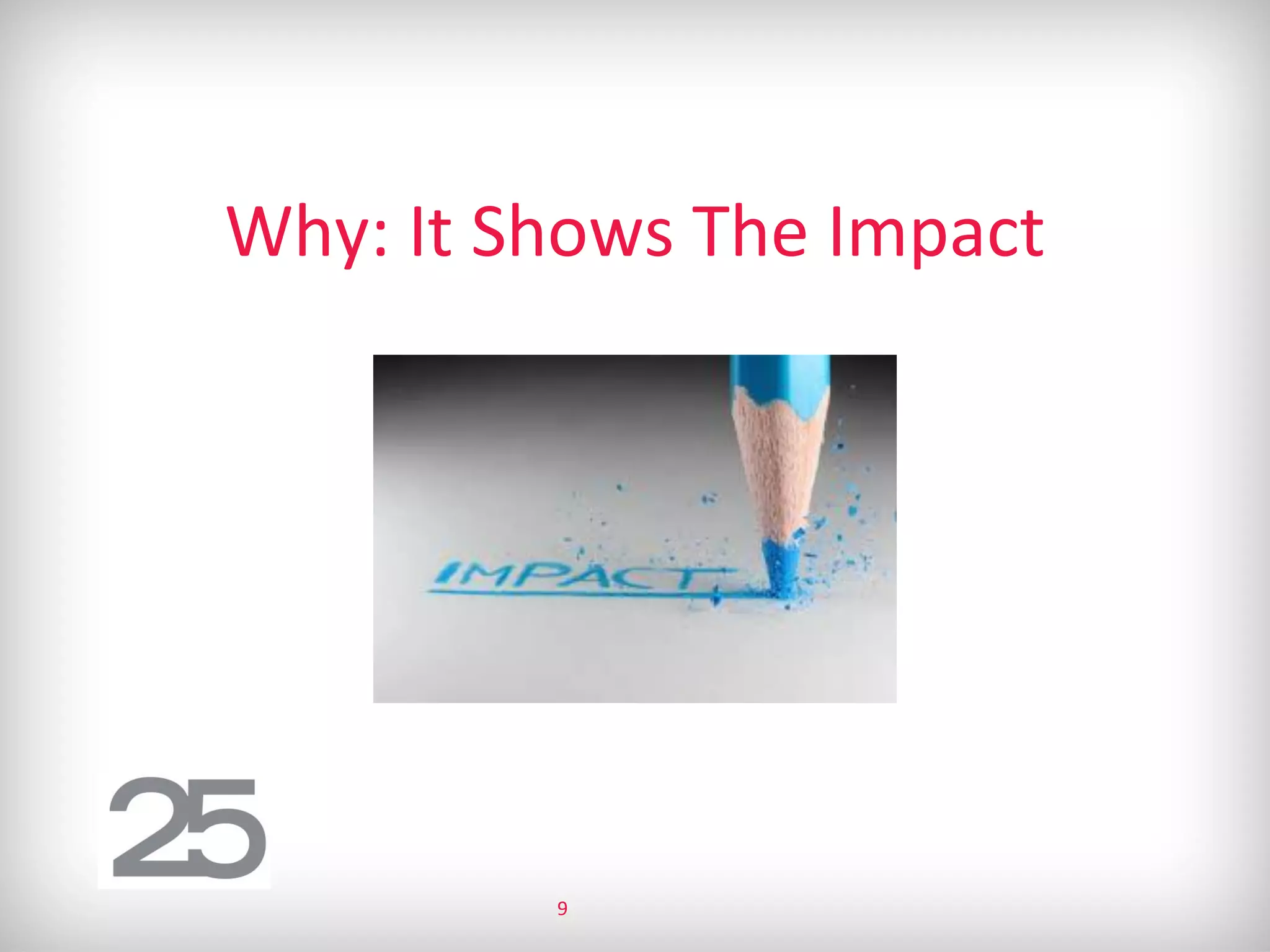 Why: It Shows The Impact
9
 