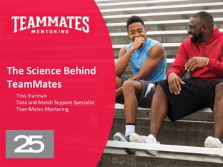 The Science Behind
TeamMates
Tess Starman
Data and Match Support Specialist
TeamMates Mentoring
1
 