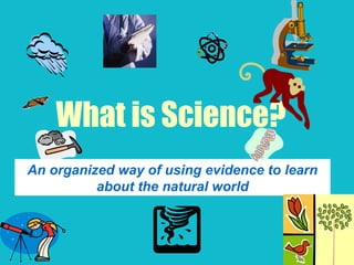 What is Science?
An organized way of using evidence to learn
          about the natural world
 