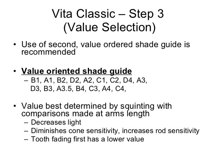 shade selection techniques 1 teeth shading chart