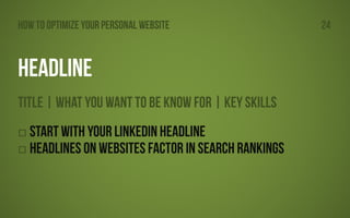 The Science of Personal Websites for Career Advancement