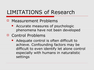 Problems And Limitations The Scientific Approach to Nursing Research | PPT