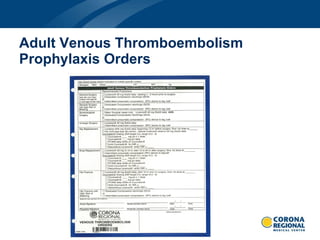 Adult Venous Thromboembolism Prophylaxis Orders 