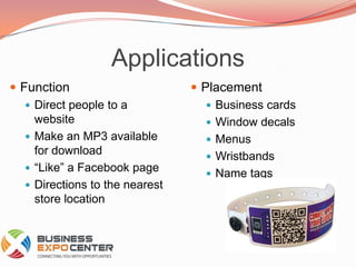 ApplicationsPlacementBusiness cardsWindow decalsMenusWristbandsName tagsFunction