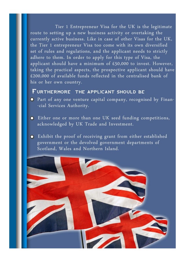 The scope and range of Tier 1 Entrepreneur Visa