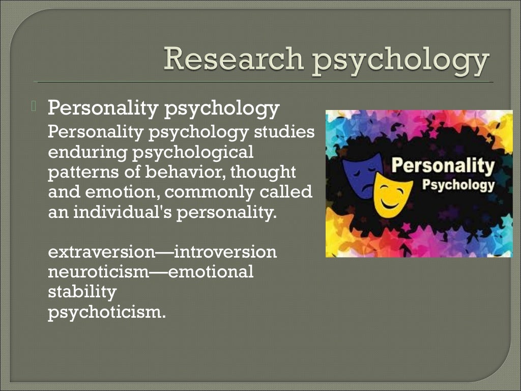 The scope of psychology