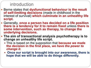 The scripts we follow life position and life script | PPTX