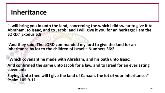 The scriptural theme of inheritance | PPTX | Christianity | Religion ...