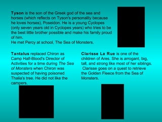 Percy Jackson and the Sea of Monsters - Plot Summary as Cloze Test(s)