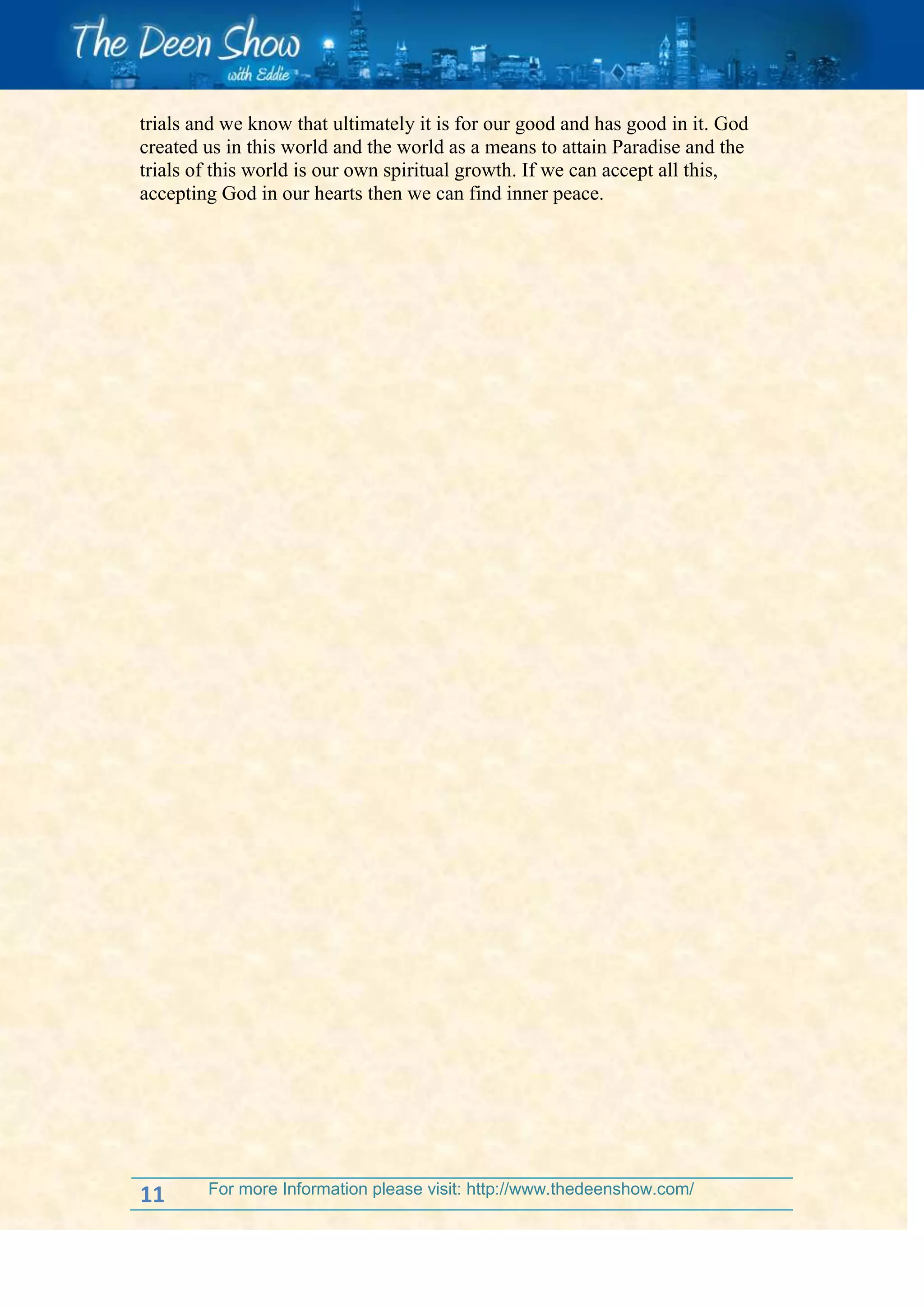 The search for inner peace