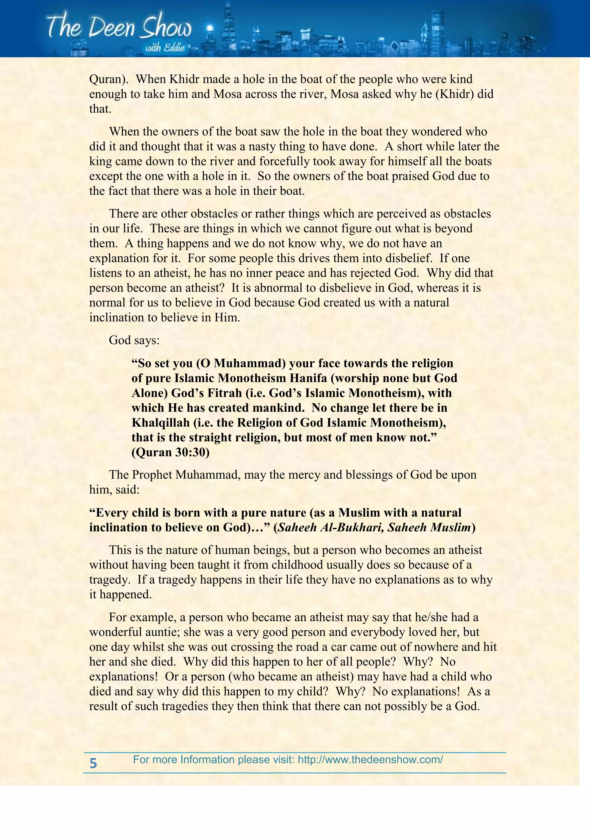 The search for inner peace