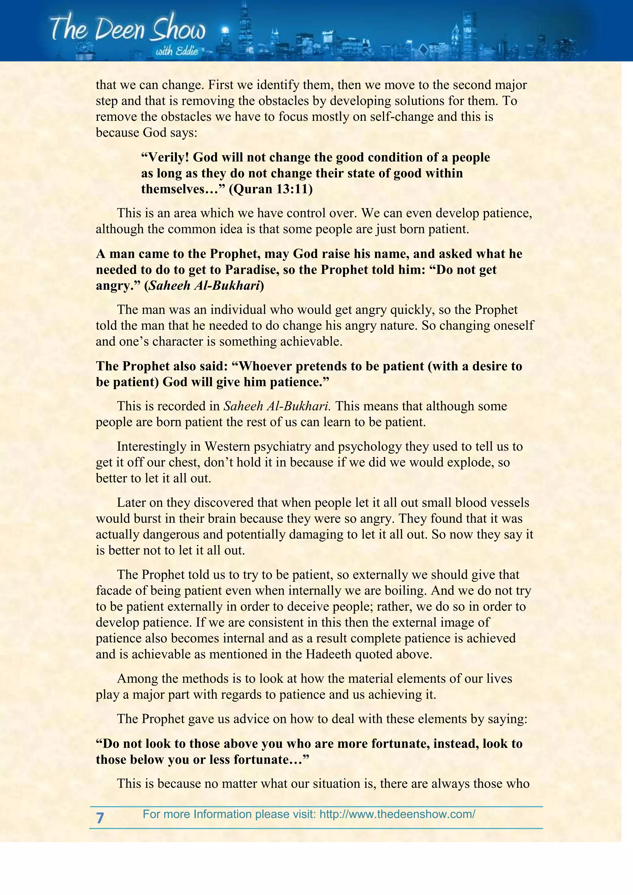 The search for inner peace