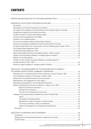 CONTENTS

PREFACE AND METHODOLOGY FOR THE PEACE MAPPING STUDY ................................................... 5


OVER...