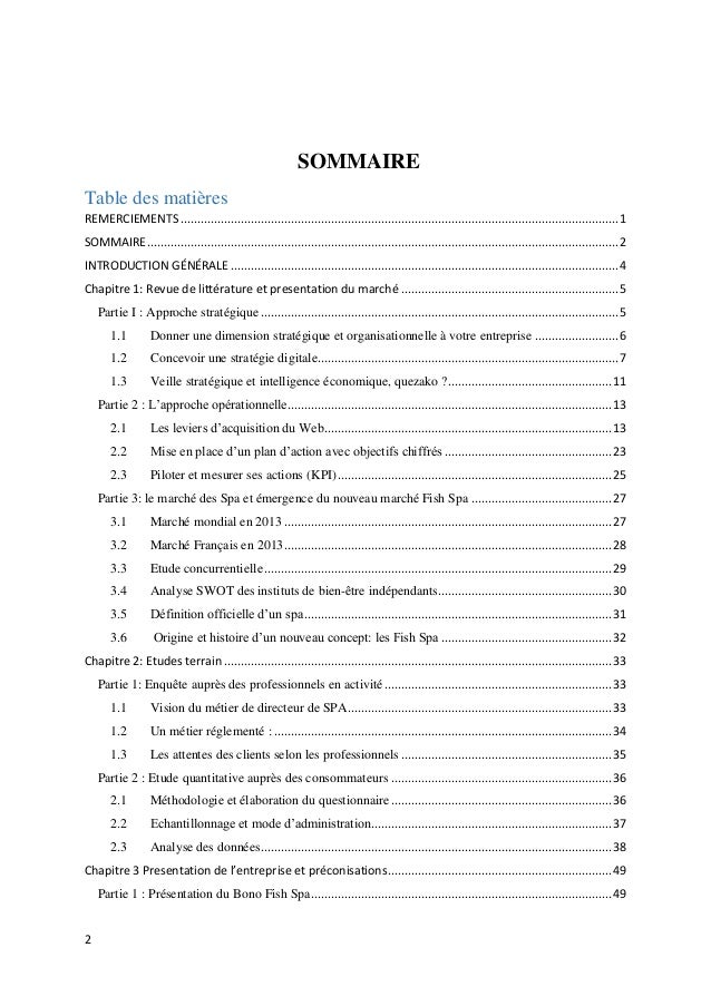 Sommaire These Exemple  Titre De La Thèse
