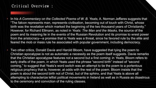 'The Second Coming Poem' by W. B. Yeats - Important Lines with Contem…