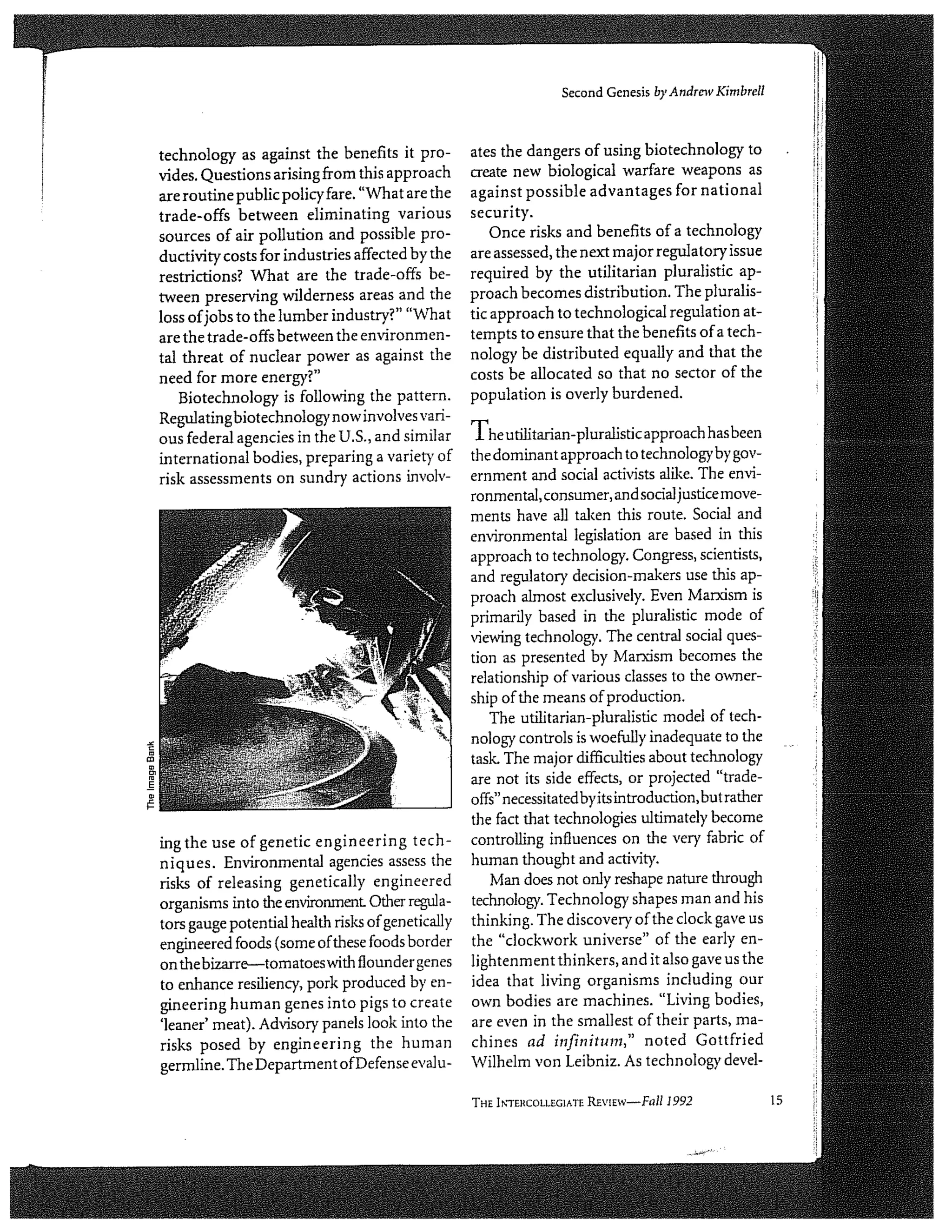 The second genesis: the coming control of life