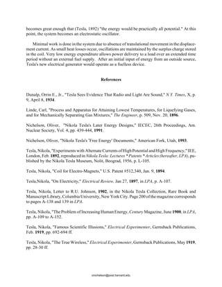 The second law thermodynamics and tesla's fuelless generator | PDF