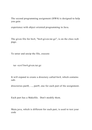 The second programming assignment (HW4) is designed to help you ga.docx