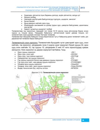 УЛААНБААТАР ХОТЫГ 2020 ОНЫ ХҮРТЭЛ ХӨГЖҮҮЛЭХ ЕРӨНХИЙ ТӨЛӨВЛӨГӨӨНИЙ ТОДОТГОЛ, 
2030 ОН ХҮРТЭЛХ ХӨГЖЛИЙН ЧИГ ХАНДЛАГА 
УЛААНБААТАР ХОТЫН 2030 ОН ХҮРТЭЛХ ХӨГЖЛИЙН ЧИГ ХАНДЛАГА / II БОТЬ 
2013 
 Худалдаа, үйлчилгээ /хүнс барааны дэлгүүр, ахуйн үйлчилгээ, халуун ус/ 
 Банкны салбар 
 Нийгмийн дэд бүтцийн байгууллагууд /сургууль, цэцэрлэг, эмнэлэг/ 
 Бичил биçнес 
 Дунд давхрын нийтийн орон сууц 
 Инженерийн хангамжийн эх үүсвэр /уурын çуух, цэвэрлэх байгууламж, цахилгааны 
НИЙСЛЭЛИЙН ЗУРАГ ТӨСЛИЙН ХҮРЭЭЛЭН 98 
дэд өртөө/ 
 Амралт çугаалгын цэцэрлэгт талбай 
Төлөвлөлтөөр гэр хорооллын төвүүдийг гол төлөв 10-15 мянган хүнд үйлчлэхээр бодож хүчин 
чадлыг нь тооцож авсан. Төвүүдийн байрлалыг үйлчилгээний хүрээг давхар тооцож, хот 
төлөвлөлтийн норм дүрмийн хяçгаарт багтааж төлөвлөв. 
Төлөвлөж буй төвүүдийн байршил голдуу барилгажсан тул уг байршилд дахин төлөвлөлт хийж, дэс 
дараалалтай төлөвлөн барьж байгуулна. 
Төлөвлөлтийн нэгж хороолол. Төлөвлөлтийн бүсүүдийн нутаг дэвсгэрийг орон сууц, олон 
нийтийн, гэр хороолол, үйлдвэрийн гэсэн 3 үндсэн үүрэг çориулалт бүхий сууцны 22, орон 
сууц олон нийтийн 10, гэр сууцны 10, үйлдвэрийн 5 нийт 47 нэгж хорооллуудад хувааж 
хөгжүүлнэ. Нэгж хороолол нь дараах çориулалттай байна. Үүнд: 
 Орон сууцны хороолол -/ОС / 
 Орон сууц, олон нийт -/ОС/ОН/ 
 Орон сууц, түүх соёлын дурсгалт -/ОС/ТСД/ 
 Сайжруулсан гэр сууцны хороолол -/ГС/ 
 Гэр сууцны хороолол болон нам давхрын сууцны хороолол -/ГС/НДС/ 
 Гэр сууц,олон нийт, нам давхар сууцны хороолол -/ГС/ОН/НДС/ 
 Үйлдвэр орон сууцны хороолол -/Үйлд/ОС/ 
 Үйлдвэр, олон нийт, орон сууцны хороолол -/Үйлд./ОН/ОС/ 
 Өндөр технологийн бүс, оюутны хотхон -/ӨТБ/ОХ/ 
Дүрслэл 3.1.5. Төлөâлөлтèéн нэгж хороолол 
 