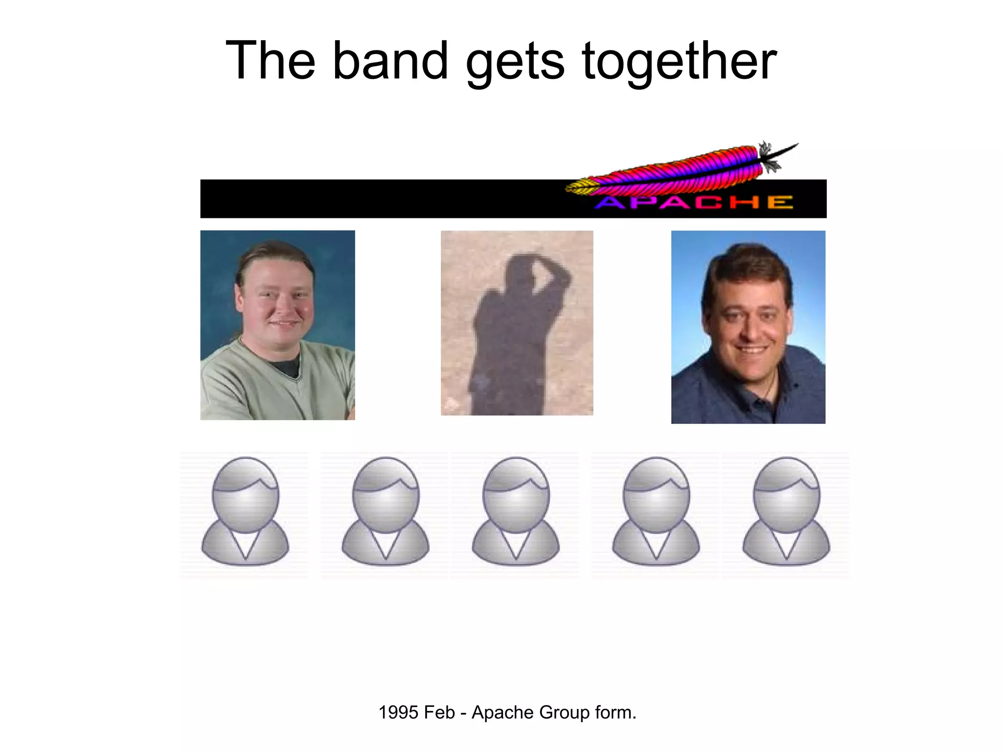 The band gets together




      1995 Feb - Apache Group form.
 