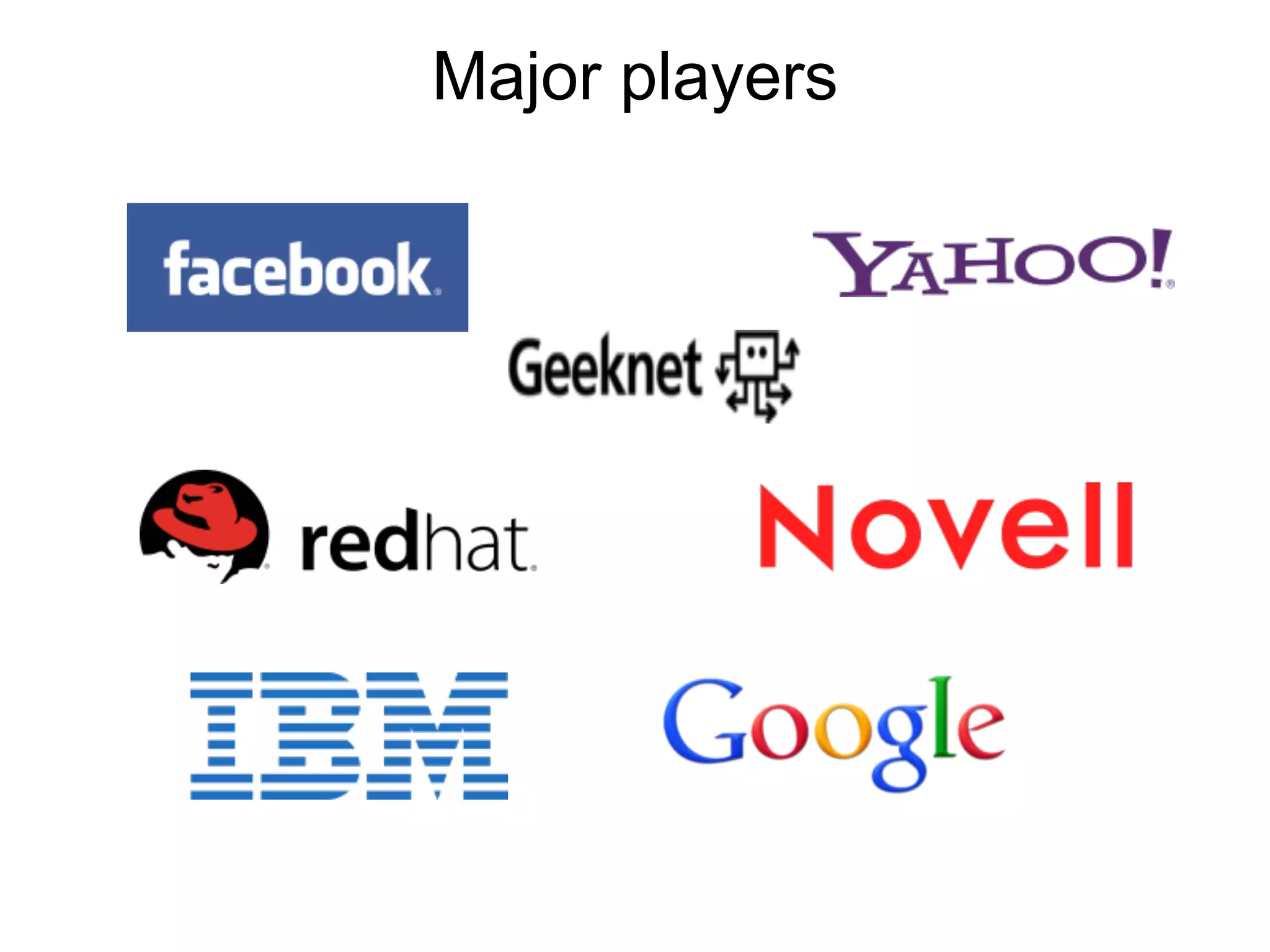 Major players
 