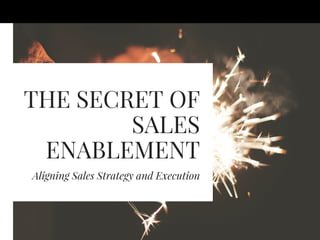 THE SECRET OF
SALES
ENABLEMENT
Aligning Sales Strategy and Execution
 