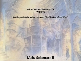 THE SECRET PASSAGEWAYS OF 
WRITING 
Writing activity based on the novel 'The Shadow of the Wind' 
Malu Sciamarelli 
 