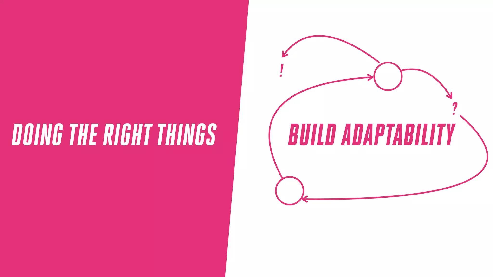 DOING THE RIGHTTHINGS BUILD ADAPTABILITY
?
!
 