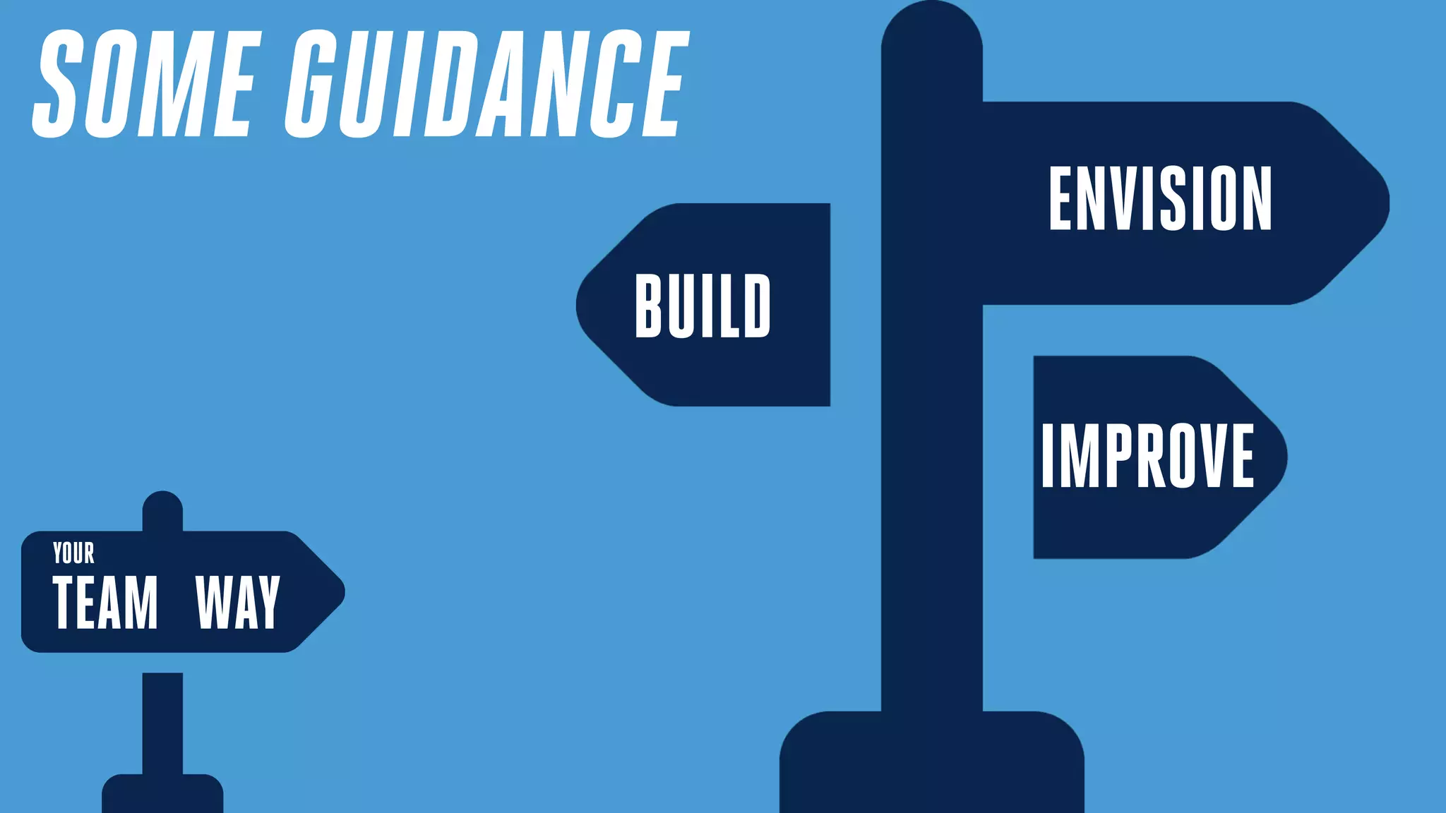 BUILD
IMPROVE
ENVISION
SOME GUIDANCE
TEAM
YOUR
WAY
 