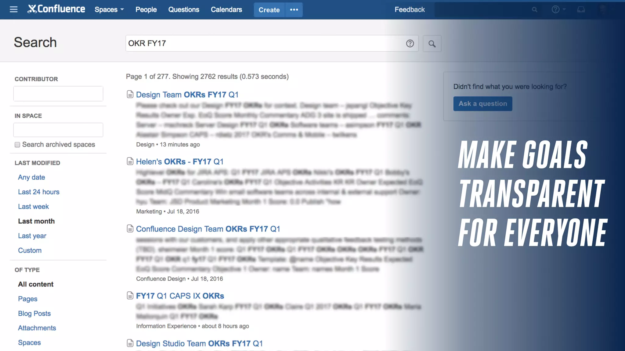 MAKE GOALS
TRANSPARENT
FOR EVERYONE
 