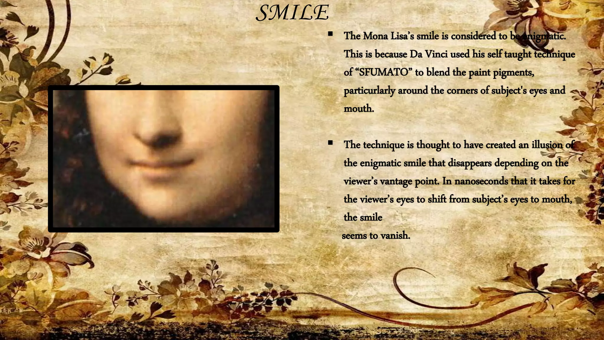 The Secrets Behind Mona Lisa PPTX The Secrets Behind Mona Lisa PPTX