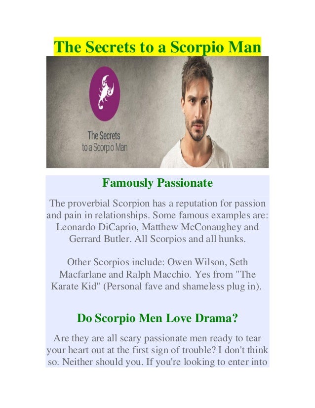 A man use you will scorpio How To