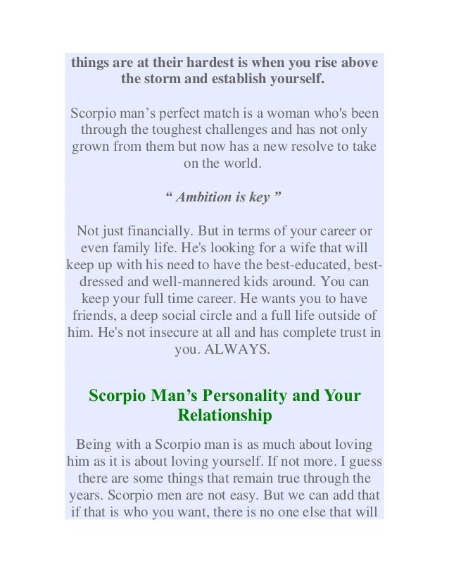 A man use you will scorpio How to