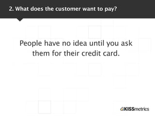 2. What does the customer want to pay?
People have no idea until you ask
them for their credit card.
 